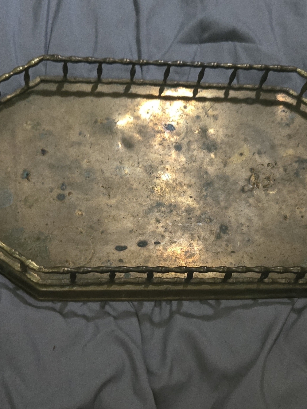 Hollywood Regency Gatco Brass-Tone Decorative Vanity Tray